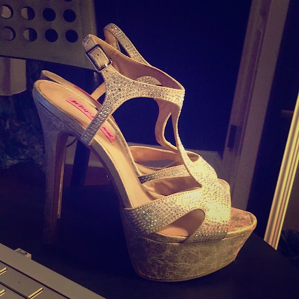 Betsey Johnson jeweled platform heels